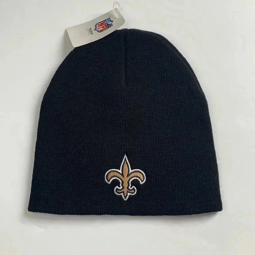 New Orleans Saints Beanie Hat NFL Logo Black NWT